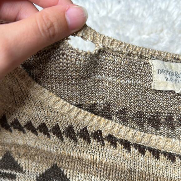 Denim & Supply Ralph Lauren Brown Cream Western Knit Sweater Geometric CA13 - Picture 5 of 12